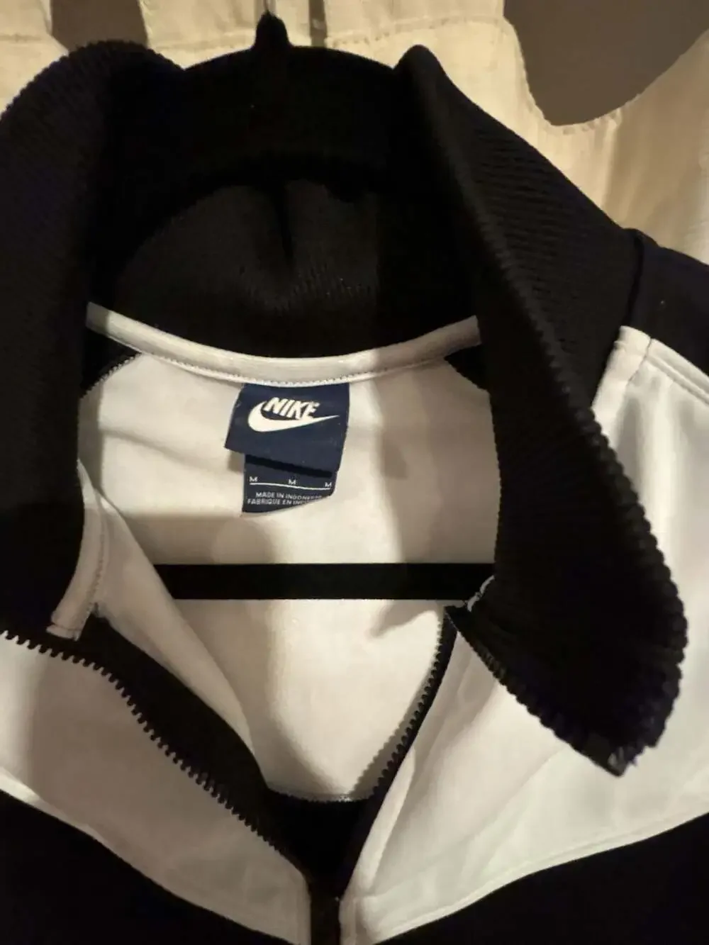 Nike Women's Dri-Fit Black and White Full Zip Track Jacket